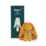Kaloo   Lapinoo   Pantin Lapin   Peluche Bébé Bi Matières Jersey et Tricot   25 cm   Couleur Ocre   Matières très Douces   Boîte Cadeau   Dès la Naissance, K969943