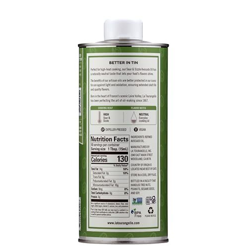 Image of La Tourangelle, Sear & Sizzle Avocado Oil, Handcrafted from Premium Avocados, High Smoke Point Refined Oil Great for High Heat Cooking, Frying, Cast Iron Seasoning, 25.4 fl oz