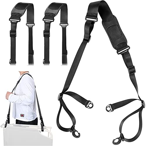 Paquete de 2 correas de transporte plegables para sillas de playa, correa de transporte ajustable para playas, camping, mochileros, picnics, al aire libre y otros artículos
