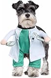 DELIFUR Dog Halloween Dentist Costume - Pet Doctor Dress Up Costume Funny Apparel Uniform Adjustable Doctor Cosplay Outfit for Small Medium Dog (Medium)
