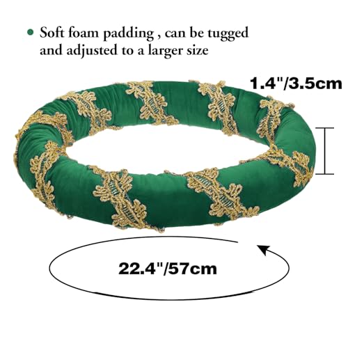 Chapelets rembourrés Renaissance velours coiffe historique bord dorée