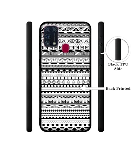 Image of Black & White Patterns Design Premium 2D Printed Metal Back Case Cover for Samsung Galaxy M31 Prime / M31 / F41