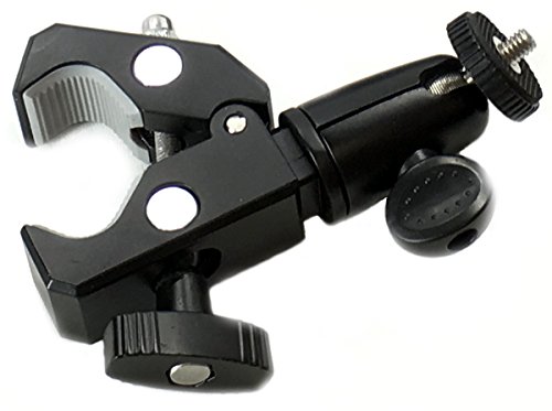 iShot Pro Heavy Duty Bike Pipe Bar Pole Super Clamp Mount All Metal 360° Swivel Ball 1/4 20 Threaded for Cameras, Speakers, GoPro, iPhone Mounts, iPad Mounts, GPS Units, Flash, LED Lighting and More - Thumbnail 2