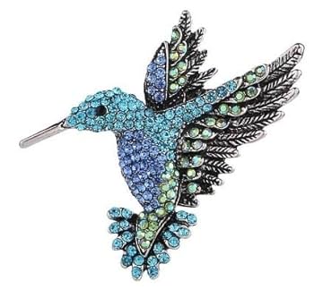 極美品 Swarovski ハチドリブローチ フラワーブローチ