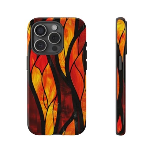 Coque rigide brillante iPhone 15 Pro Orange anti-rayures dos