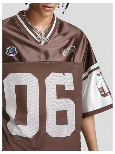 Verdusa Men's Jersey Oversized Graphic Tee V Neck Short Shoulder Casual T Shirts4