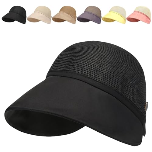Women's Large Brim Sunscreen Hat, UPF 50+ Adjustable Wide Brim Spliced Breathable Sun Hat, Breathable