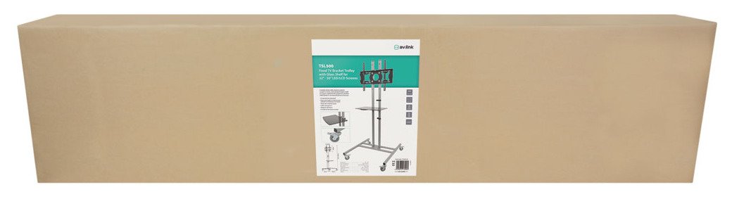 AV: link Soporte Fijo Carrito con Estante de Cristal para 32 – 50-Inch LED/Pantalla LCD – Plata