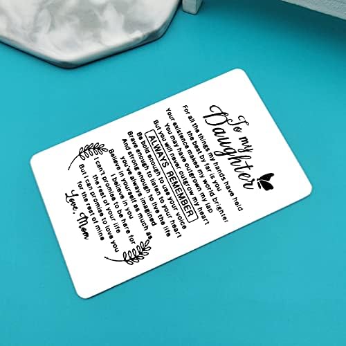 Daughter Gifts from Mum Engraved Wallet Card for Daughter Graduation Gifts Christmas Birthday Gifts for Daughter Wedding Gifts Valentines Day Gifts Encouragement Gifts for Daughter
