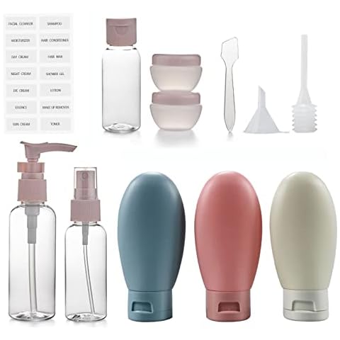 Travel Bottles for Toiletries, Travel Bottle Set,Refillable Empty Bottles for Toiletries Cosmetic, Mini Travel Squeeze Cover