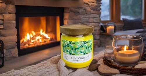 Fasize CANDLES Outdoor Decorative Yellow Large Citronella Candle, 16Oz, Glass, Strong Lemongrass Scented Candles, For Patio Decor, Outside Table Decor, Camping Accessories, Beautiful Candle Jars thumb #7