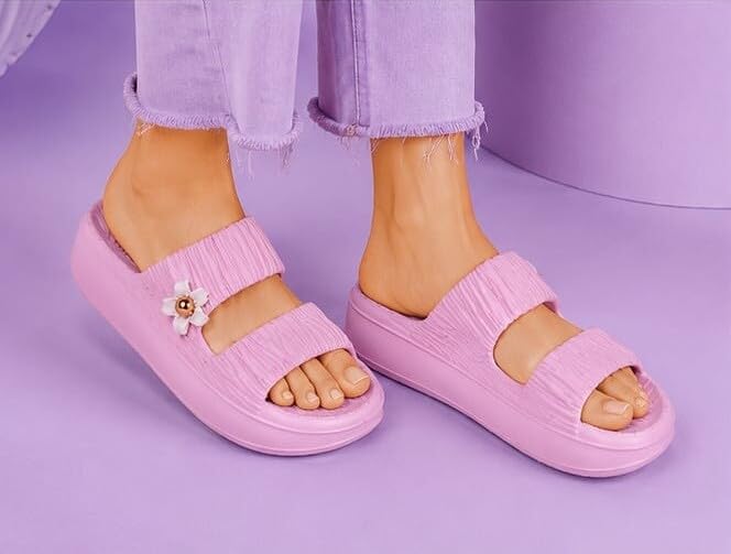 Image of Women's Stylish Casual Slippers | Comfortable Slip-On Sandals | Trendy Daily Wear Footwear and Lightweight