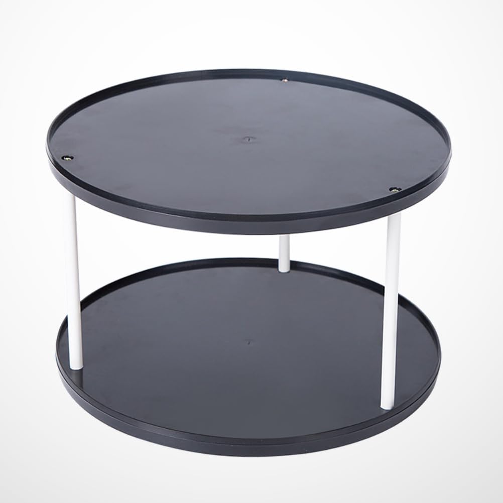 Rotating Storage Rack 2-Tier Desktop Organizer 10.43X10.43X6.88In 360 Spinning Shelf for Kitchen Bathroom Bedroom Spice and Cosmetic Storage