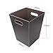KINGFOM Classic Pu Leather Trash Can Wastebasket, Garbage Container Bin with Handles for Bathrooms, Powder Rooms, Kitchens, Home, Office and and High Class Hotel Square Brown