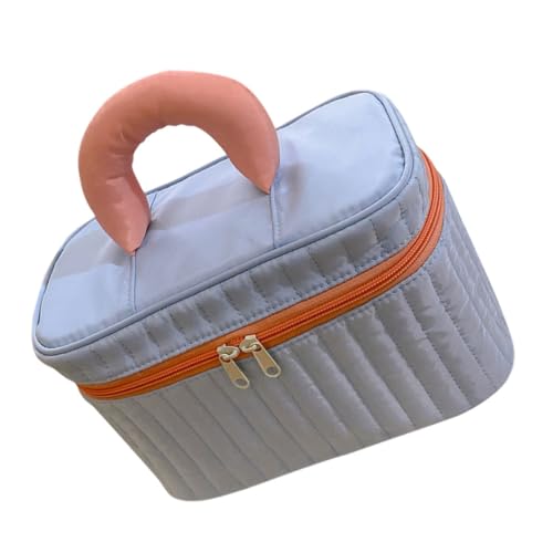 minkissy Bolso De Cosméticos Bolsos Neceser De Viaje Bolsas De Maquillaje De Viaje Bolsa De Maquillaje De Mujer Bolsa De Maquillaje con Cremallera Bolsa De Lavado Sencilla Blue Nylon