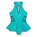 ranrann Maillot de Patinaje Artístico con Volantes para Niña Elástico Body de...