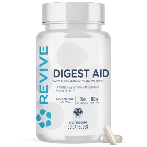 Revive MD Digest Aid, Digestive Support Supplement for Men & Women – Comprehensive Digestive Enzyme Blend with Probiotics & Prebiotics for Gut Health & Healthy Digestion (90 Capsules, 90 Servings)