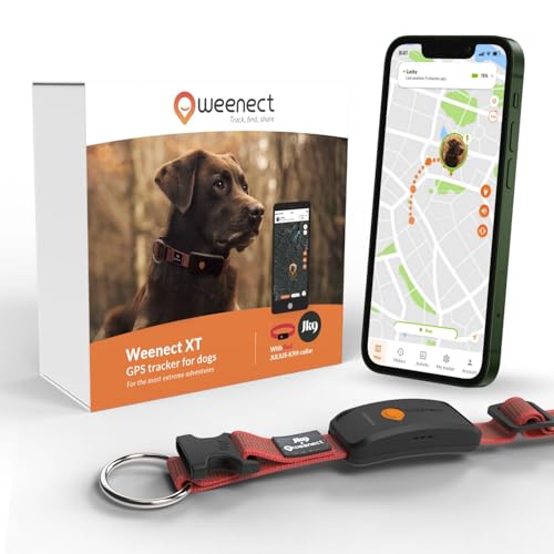 Weenect Dog XT - NUOVO Collare GPS per Cani | Antenna XL | Impermeabile | Collare rosso ultra-resistente integrato Julius-K9 | Garanzia a vita | Abbonamento richiesto