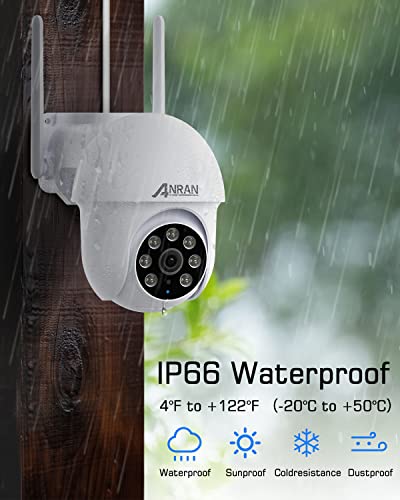 Anran 5Mp Security Camera Wireless Outdoor-Solar Outdoor Camera With 360° View, Smart Siren, Spotlights, 2K Color Night Vision, 2-Way Talk, Compatible With Alexa #TOP6