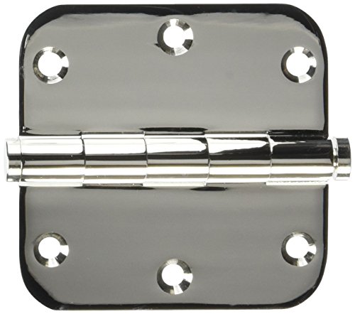 Deltana DSB35R514 Solid Brass 3 1/2-Inch x 3 1/2-Inch x 5/8-Inch Radius Hinge