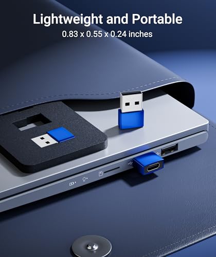 Image of Syntech USB C Female to USB A Male Adapter 3 Pack, Type C Charger Cable Power Adapter Compatible with iPad Air 7, iPhone 17 /16 /15 /14 /13 Pro Max, Apple Watch Series 10 /9 /8, Samsung Galaxy S20 etc, Blue