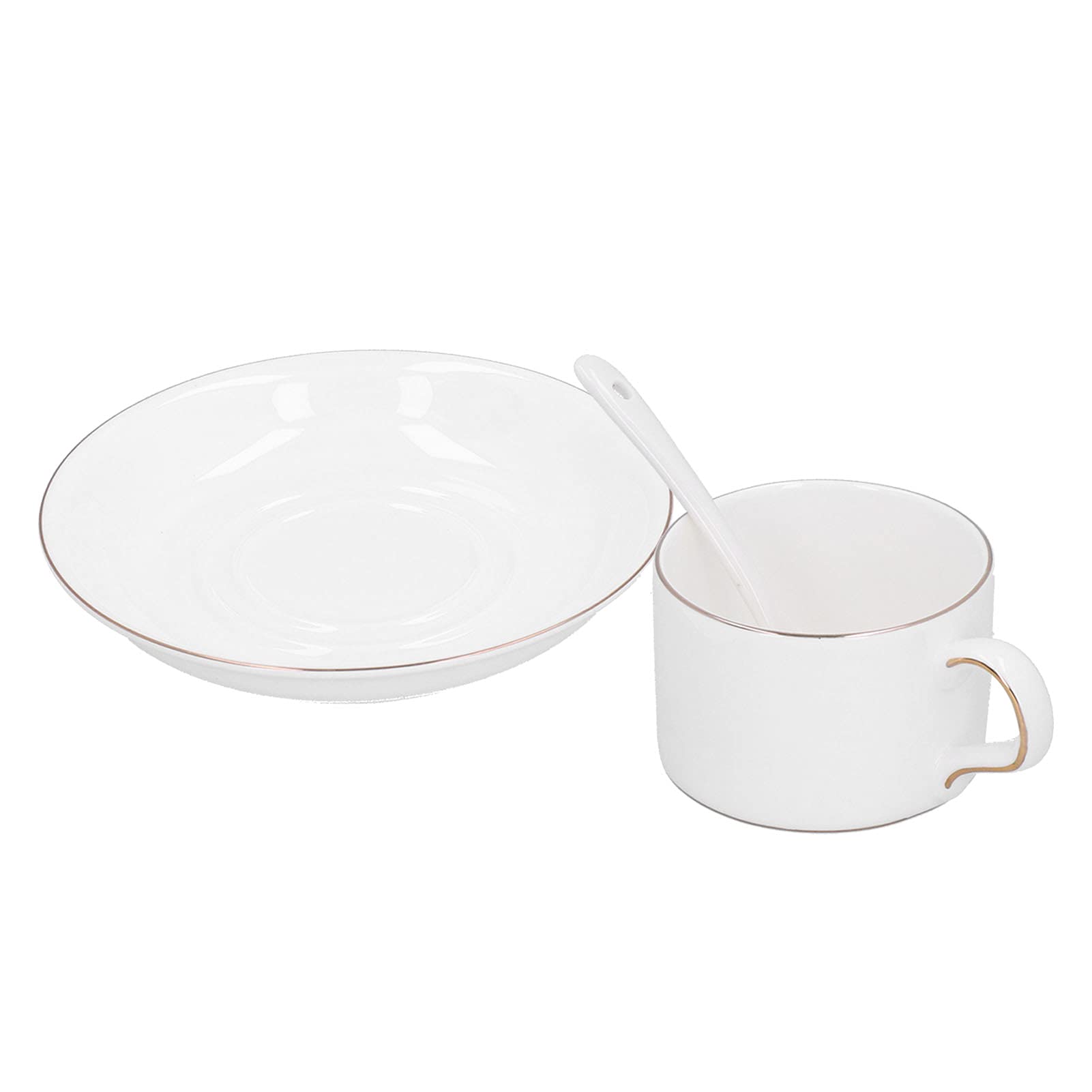 Set da 4 Tazze da caffè con Piattino e Cucchiaio, Eleganti Bicchieri per gli Appassionati di tè e caffè