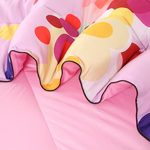 Encoft Rainbow Comforter Set Colorful Bubbles Polka Dots Comforter For Kids Teen Queen Size For Teen Girl Women Circles Printed Rainbow Breathable Comforter With 2 Pillowcase Queen Comforter Set #TOP7