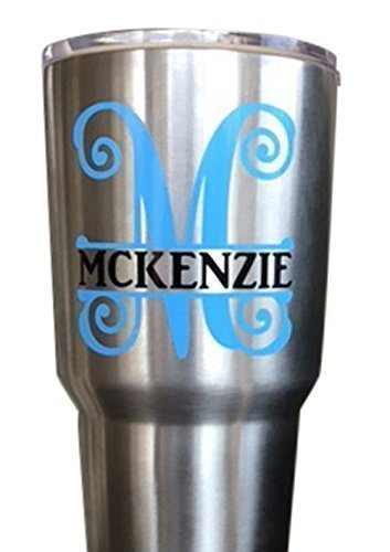Monogram Initial Name Decal Sticker for Yeti Cups, Tumblers, Laptops, Car Windows