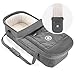 Hoco Navicella Neonato Portatile, adatta anche ad Hoco Tandem Passeggino Fratellare - Navetta Neonato con Materasso e Coprigambe 75 x 30 cm - Grigia