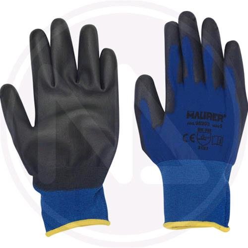 Guanti Da Lavoro In Nitrile Grigio Maurer, Taglia 8, Fodera In Nylon, Confezione Da 12 Paia, Classe 1