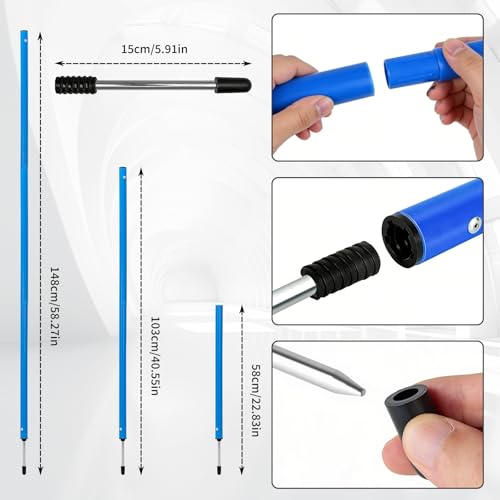 Lnopever Slalomstangen Fussball Trainingsset Set Slalom Poles 6 Slalom Stangen mit Koordinationsleiter 6m