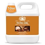 32 OZ Pure Tung Oil for Wood Outdoor/Indoor, Food Grade Sealer, Tung Oil Finish, Waterproof WoodOil for Furniture, Cutting Board, Teak, Floor — Food Safe, Indoor Use