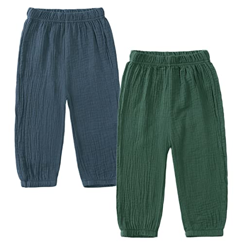 2er Pack Unisex Baby Kinder Pumphose Sommer Baumwoll Leinenhose Leichte...