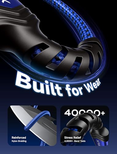 Image of JSAUX USB to USB C Cable 4-Pack (10ft+6.6ft+3.3ft+3.3ft), Blue | USB C Cable Fast Charging, USB Type C Charger Cord for iPhone 17 16 Pro Max, Samsung Galaxy, iPad