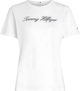 Tommy Hilfiger Womens Nos Script Regular C-Nk Ss T-Shirts