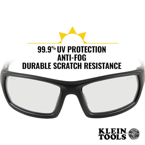 41JiDuW++9L. SL500  - Klein Tools 60537 Safety Glasses, Professional PPE Protective Eyewear with Full Frame, Scratch Resistant and Anti-Fog, Indoor/Outdoor Lens