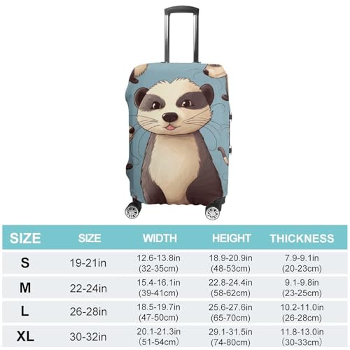 Hairy Ferret Printed Luggage Cover Protector, Fits 18-32 Inch Luggage2