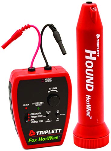 Image of Triplett 3388 Fox & Hound HotWire Live Wire Tone and Probe Wire Tracing Kit with Adjustable Sensitivity - Traces Wires from 0 ~ 250 VAC and up to 1000 ft,Black