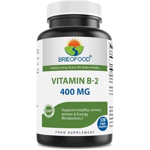 Brieofood Vitamin B2 400mg Veggie Capsules Cover