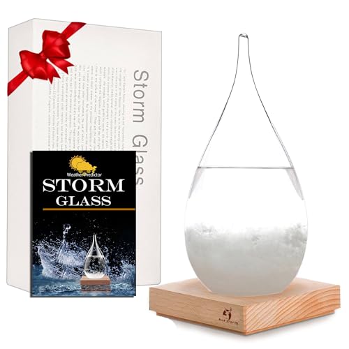 Storm Glass Weather Station - Cloud Storm Crystal Weather Forecast Bottle |Water Drops for Home and Office | Creative Stylish Decorative Desktop Weather Predictor | Weather Instrument(X-Large)