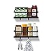 2 Stück Magnetisch Kühlschrank Regal Hängeregal Magnet Gewürzregal mit Ablage Küchenregal, Küchen Organizer Aufbewahrung, Organizer mit Haken, Schwarz