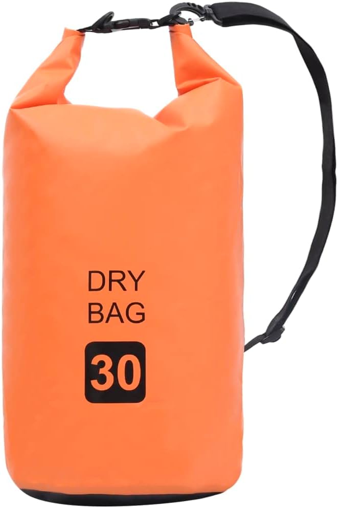 30L Waterproof Dry Bag, Floating Dry Sack for Kayaking, Boating, Rafting, Swimming, Camping, Durable PVC Backpack with Adjustable Shoulder Straps, Orange