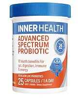Inner Health Advanced Spectrum Probiotic - Multi-Benefit Broad Spectrum Probiotic, 16 Health Benefits - 25 Capsules