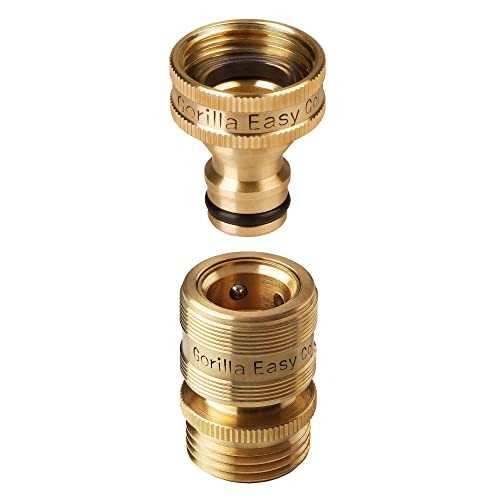 Gorilla Easy Connect Garden Hose Quick Connect Fittings. ¾ Inch Ght Solid Brass. (1) #TOP29