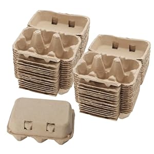 SOUJAP 30 Pack Half Dozen Paper Egg Cartons for Storing 6 Small to Medium Eggs