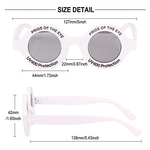 Fashion Thick Bold Frame Round Sunglasses Anti-UV Outdoor Colorful Glasses4
