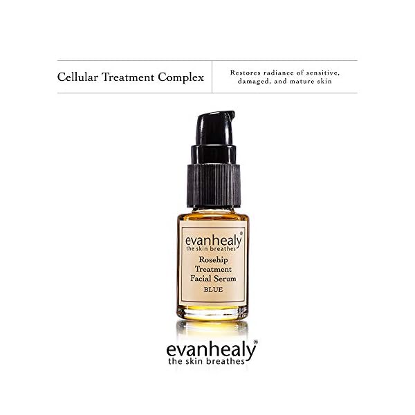 evanhealy Rosehip Calming Serum | Blue Skin Care Line with Organic Whole Essential Oils | Nurturing, Soothing Facial Oil Serum | Organic Facial Oil For Sensitive, Reactive Skin