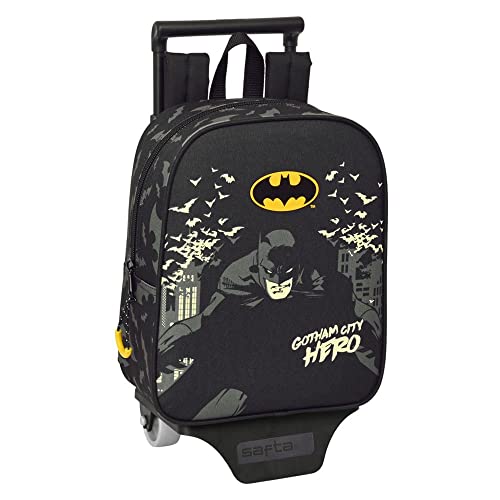 Safta, Batman Hero Rucksack mit Trolley, 22 x 28 x 10 cm, Unisex, Kinder,...