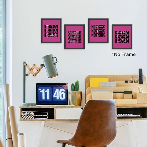 Pósteres inspiradores TLESKE rosa intenso sin marco para decoración de dormitorios 3