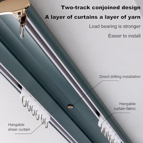 Aluminiowy system szyn sufitowych z podwójną szyną do rozdzielacza pomieszczenia, łatwa instalacja, nowoczesny wystrój wnętrz, idealny do pomieszczeń domowych i biurowych